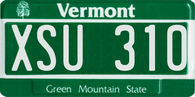 VT license plate XSU310
