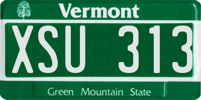 VT license plate XSU313