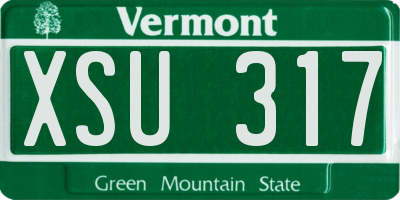 VT license plate XSU317