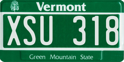 VT license plate XSU318