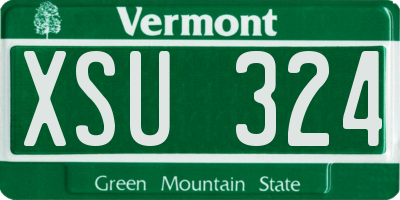 VT license plate XSU324