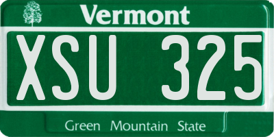 VT license plate XSU325