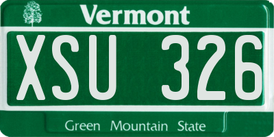VT license plate XSU326