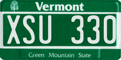 VT license plate XSU330
