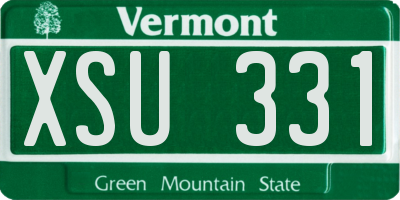 VT license plate XSU331