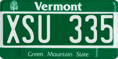 VT license plate XSU335