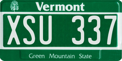 VT license plate XSU337