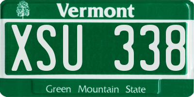 VT license plate XSU338