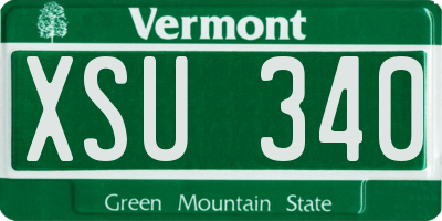 VT license plate XSU340