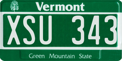 VT license plate XSU343