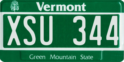 VT license plate XSU344
