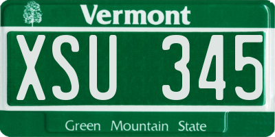 VT license plate XSU345