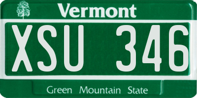 VT license plate XSU346