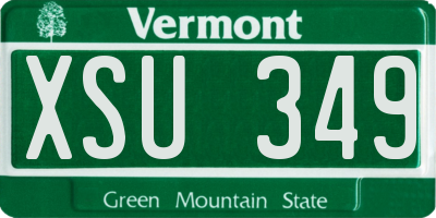 VT license plate XSU349