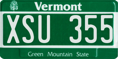 VT license plate XSU355