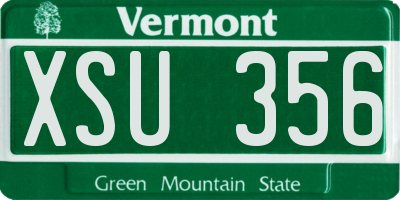 VT license plate XSU356