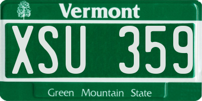 VT license plate XSU359