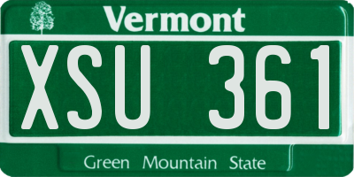 VT license plate XSU361