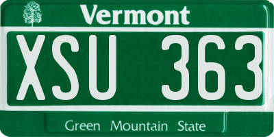 VT license plate XSU363