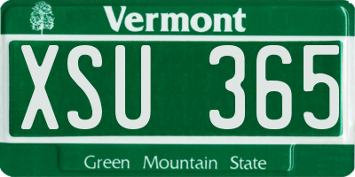 VT license plate XSU365