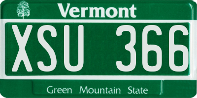 VT license plate XSU366