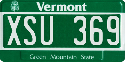 VT license plate XSU369