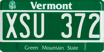 VT license plate XSU372