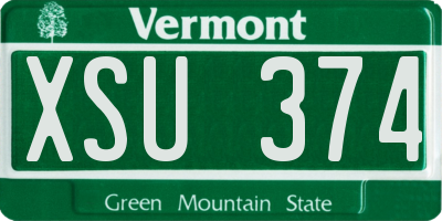 VT license plate XSU374