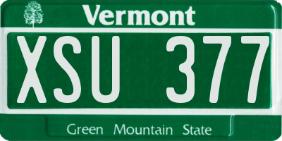 VT license plate XSU377