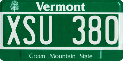 VT license plate XSU380