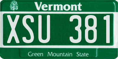 VT license plate XSU381