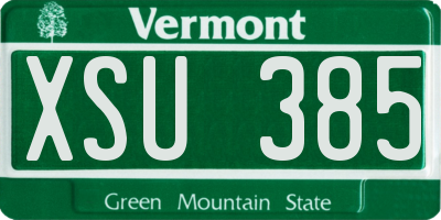 VT license plate XSU385