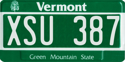 VT license plate XSU387