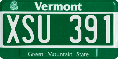 VT license plate XSU391
