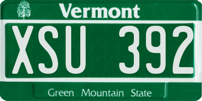 VT license plate XSU392