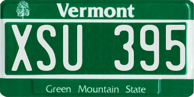 VT license plate XSU395