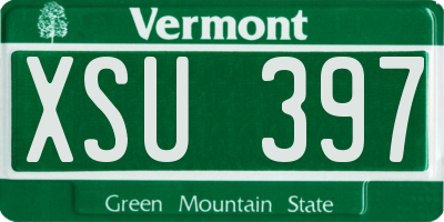 VT license plate XSU397