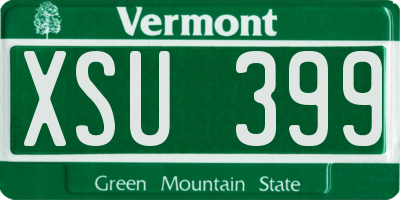 VT license plate XSU399