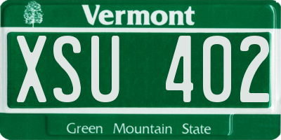 VT license plate XSU402