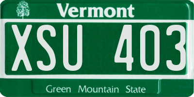 VT license plate XSU403