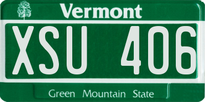 VT license plate XSU406