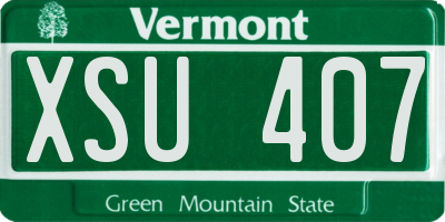 VT license plate XSU407