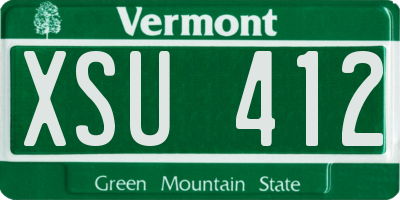 VT license plate XSU412