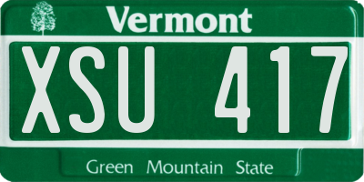 VT license plate XSU417