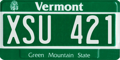 VT license plate XSU421