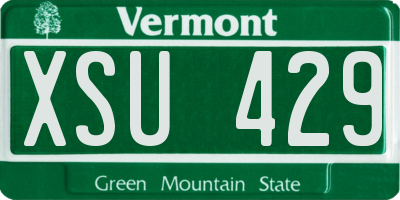 VT license plate XSU429