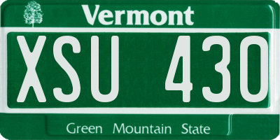 VT license plate XSU430