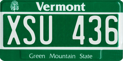 VT license plate XSU436