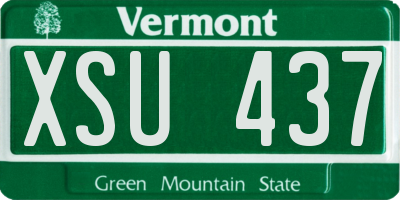 VT license plate XSU437