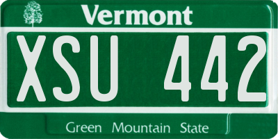 VT license plate XSU442